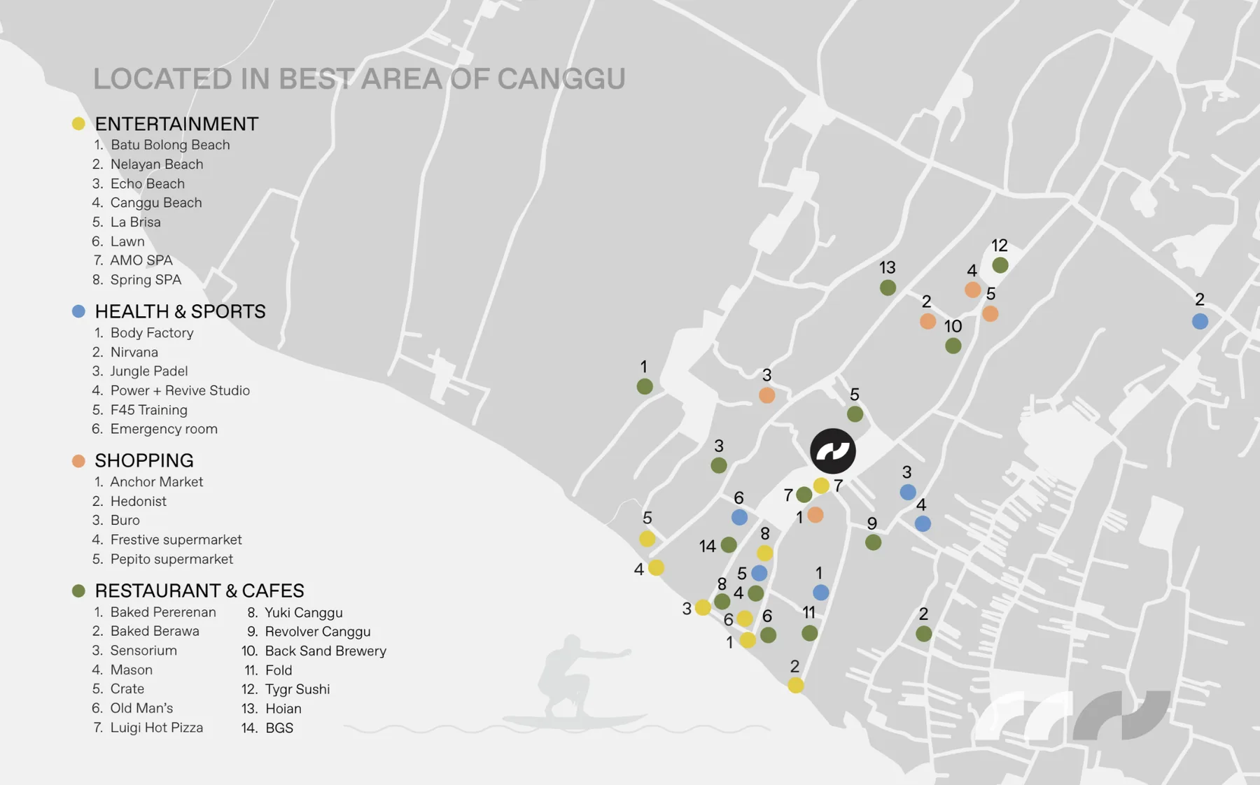 NEXA Apartments Canggu location — area map